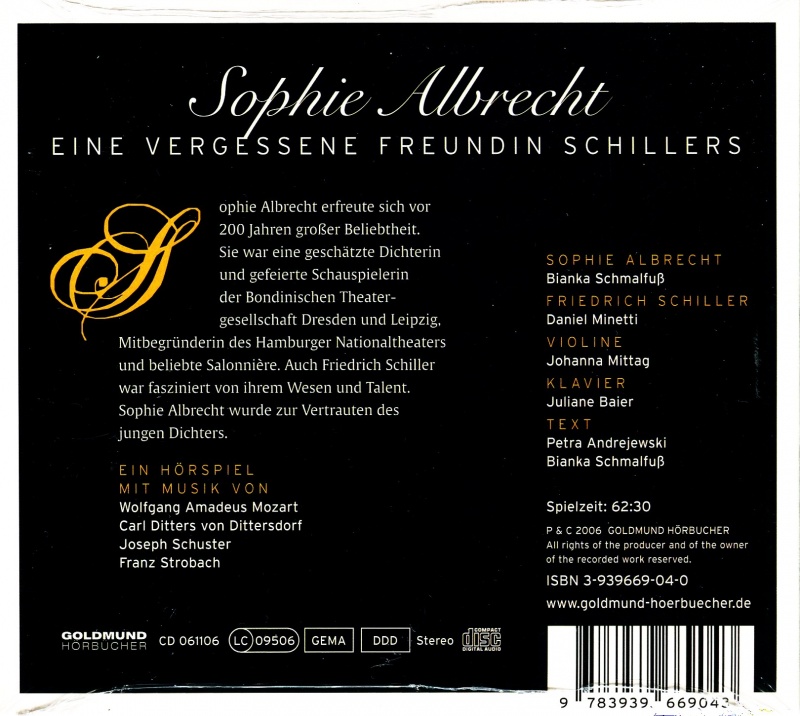 Sophie Albrecht – eine vergessene Freundin Schillers